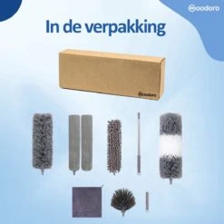 Woodoro Ragebol Uitschuifbaar Complete 9-Delige Set - Verstelbare Telescoopsteel - Plumeau - RVS - Zwart & Grijs -Huishoudelijke Artikelen Winkel 1200x1200 1750