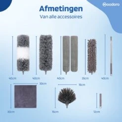 Woodoro Ragebol Uitschuifbaar Complete 9-Delige Set - Verstelbare Telescoopsteel - Plumeau - RVS - Zwart & Grijs -Huishoudelijke Artikelen Winkel 1200x1200 1751