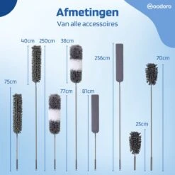 Woodoro Ragebol Uitschuifbaar Complete 9-Delige Set - Verstelbare Telescoopsteel - Plumeau - RVS - Zwart & Grijs -Huishoudelijke Artikelen Winkel 1200x1200 1752