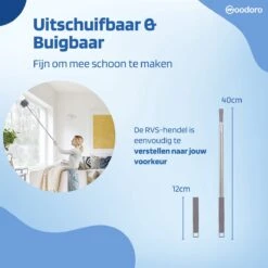 Woodoro Ragebol Uitschuifbaar Complete 9-Delige Set - Verstelbare Telescoopsteel - Plumeau - RVS - Zwart & Grijs -Huishoudelijke Artikelen Winkel 1200x1200 1757