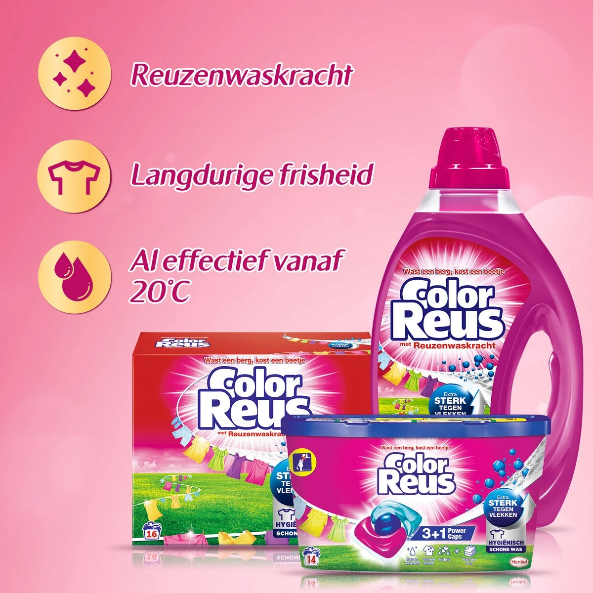 Color Reus Power Caps Wascapsules - Wasmiddel Capsules - Voordeelverpakking - 2x52 Wasbeurten - Afbeelding 4