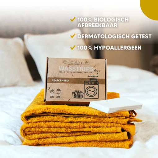 Wasmiddeldoekjes - Ongeparfumeerd Wasstrips 128 Wasbeurten – Wasmiddel Wasdoekjes - Natuurlijke Wasverzachter – Vegan – Zero Waste - Afbeelding 6