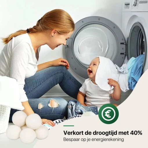 Tenify 6 XL Drogerballen + Extra Lavendel Olie - Wasbollen - Duurzaam - Schaapswol - Wasverzachter - Wasdrogerballen - Herbruikbare Droogballen - Energie Besparen - Afbeelding 3