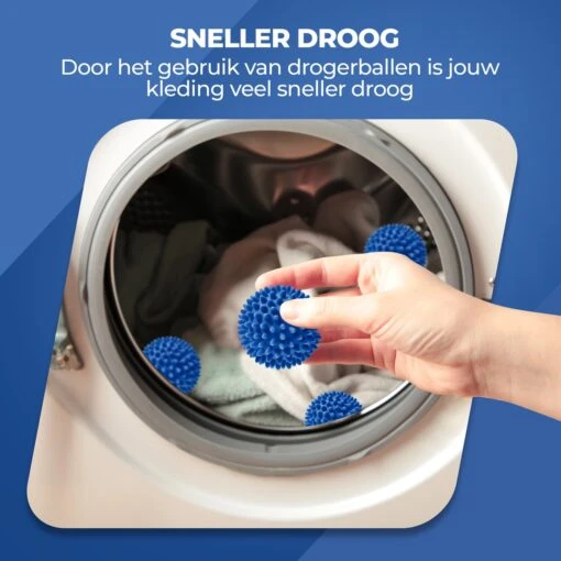 Roegaarden Drogerballen - Wasbollen - 6 Stuks - Siliconen - Sneller Droog - Anti-kreuk - Afbeelding 3