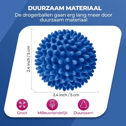 Roegaarden Drogerballen - Wasbollen - 6 Stuks - Siliconen - Sneller Droog - Anti-kreuk - Afbeelding 4