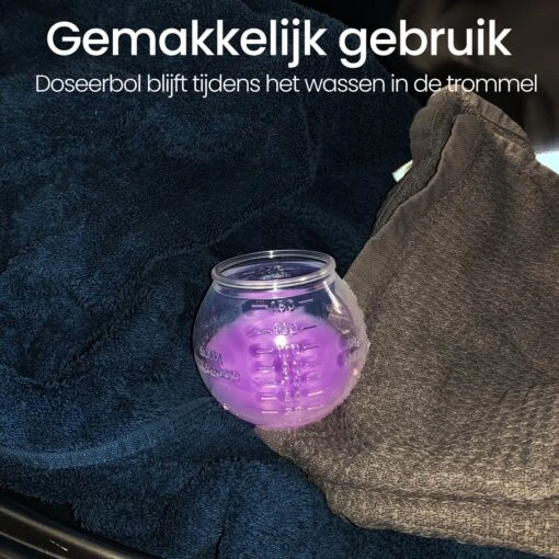 BluGo Doseerbol 5 Stuks - Wasbollen - Doseerdop - Drogerballen - Wasballen - Herbruikbaar - Maataanduiding - 150ml - Afbeelding 4