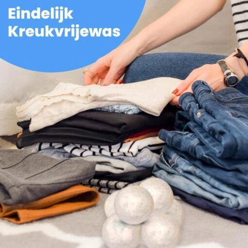 DRYQUICK Drogerballen- Wasbollen- Duurzaam Schapenwol - Herbruikbaar- 6 XL Wasballen Wit - Afbeelding 5