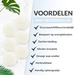 FAVE Drogerballen XL - 6 Stuks - Inclusief Opbergzakje - Wasbol - Wasballen - Doseerbol - Droogballen - Duurzaam -Huishoudelijke Artikelen Winkel 1200x1200 826