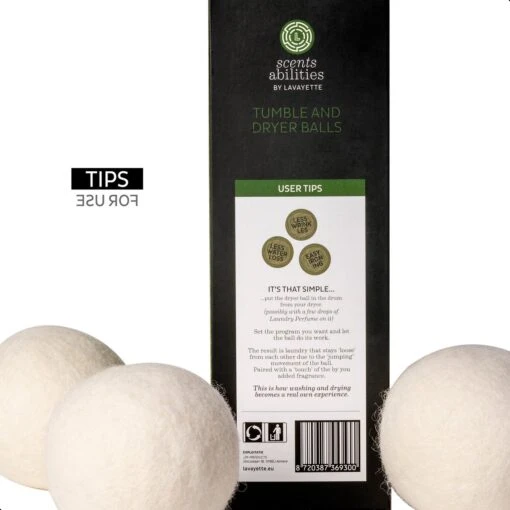 Lavayette XL Drogerballen Met 25ml Wasparfum - WasdrogerBallen – Droogballen – Wasbol – 100% Nieuw-Zeelands Schapenwol – Milieu- En Diervriendelijk – 6 Stuks - Afbeelding 6