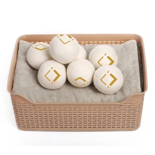 LuxerLiving Wasbol Set Van 6 - Droogt Tot 30% Sneller - Wasverzachter - Droger Ballen - Dryer Balls - Ecologisch - 100% Wol - Afbeelding 3