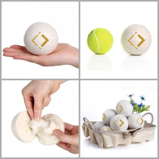 LuxerLiving Wasbol Set Van 6 - Droogt Tot 30% Sneller - Wasverzachter - Droger Ballen - Dryer Balls - Ecologisch - 100% Wol - Afbeelding 6