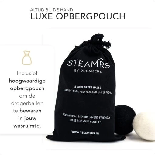 STEAMRS - 6x Wasdrogerballen - 100% Schapenwol - Verkort Droogtijd - Zachtere & Kreukloze Was - Afbeelding 2