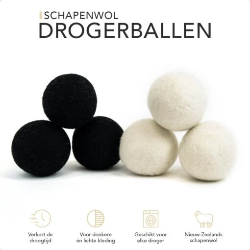 STEAMRS - 6x Wasdrogerballen - 100% Schapenwol - Verkort Droogtijd - Zachtere & Kreukloze Was - Afbeelding 3