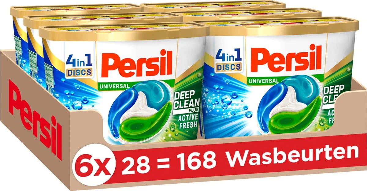 Persil® Persil 4in1 Discs Universal Wascapsules - Wasmiddel Capsules - Voordeelverpakking - 6 X 28 Wasbeurten