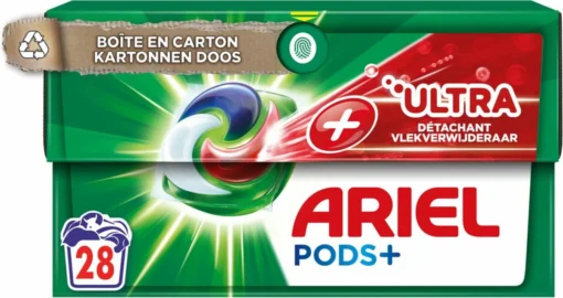 Ariel Wasmiddel Pods + Ultra Vlekverwijderaar - 4 X 28 Wasbeurten - Voordeelverpakking - Afbeelding 3