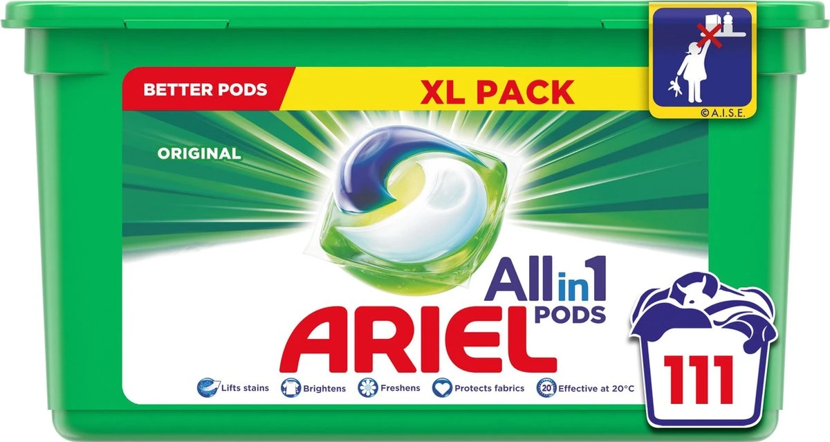 Ariel All In 1 Pods Regular Wasmiddel - Voordeelverpakking 3 X 37 Wasbeurten - Wasmiddel Pods