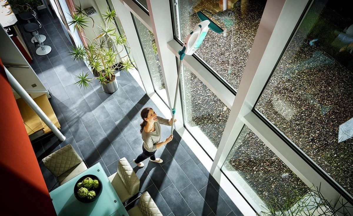 Leifheit Dry & Clean Ruitenreiniger Met Steel (43 Cm), Inwasser En Smalle Zuigmond (17 Cm) Click System - Afbeelding 19