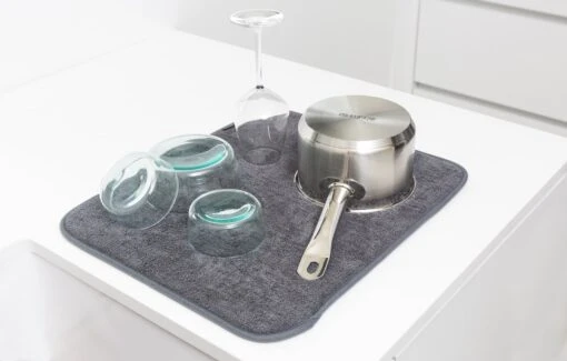 Brabantia SinkSide Afdruipmat Microvezel - 47 X 40 Cm - Dark Grey - Afbeelding 2