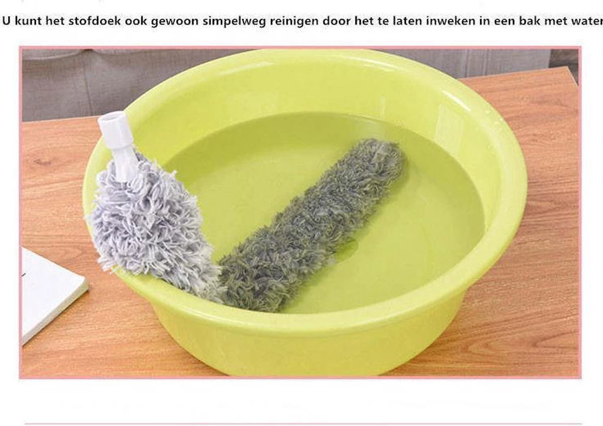 Plumeau/met Telescoopsteel/uitschuifbaar/microvezel Buigbare Borstelkop/9 X 126cm Max-lengte179cm - Afbeelding 6