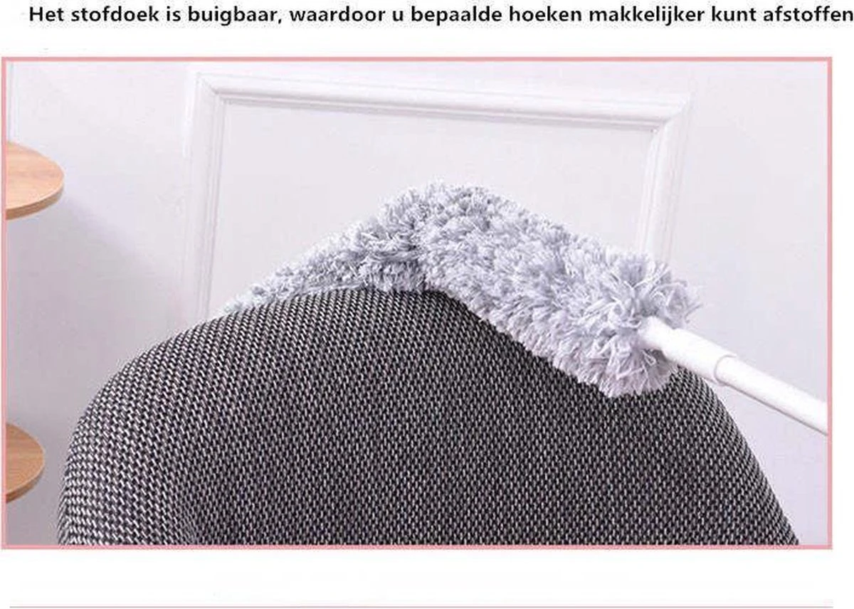 Plumeau/met Telescoopsteel/uitschuifbaar/microvezel Buigbare Borstelkop/9 X 126cm Max-lengte179cm - Afbeelding 7