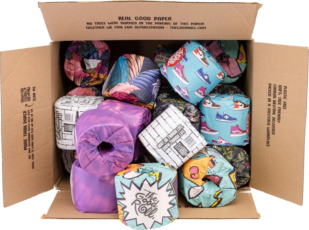 THE GOOD ROLL WC Papier - 24 Stuks - 250vel 3-laags - The Cheerful Choice- Duurzaam -100% Gerecycled