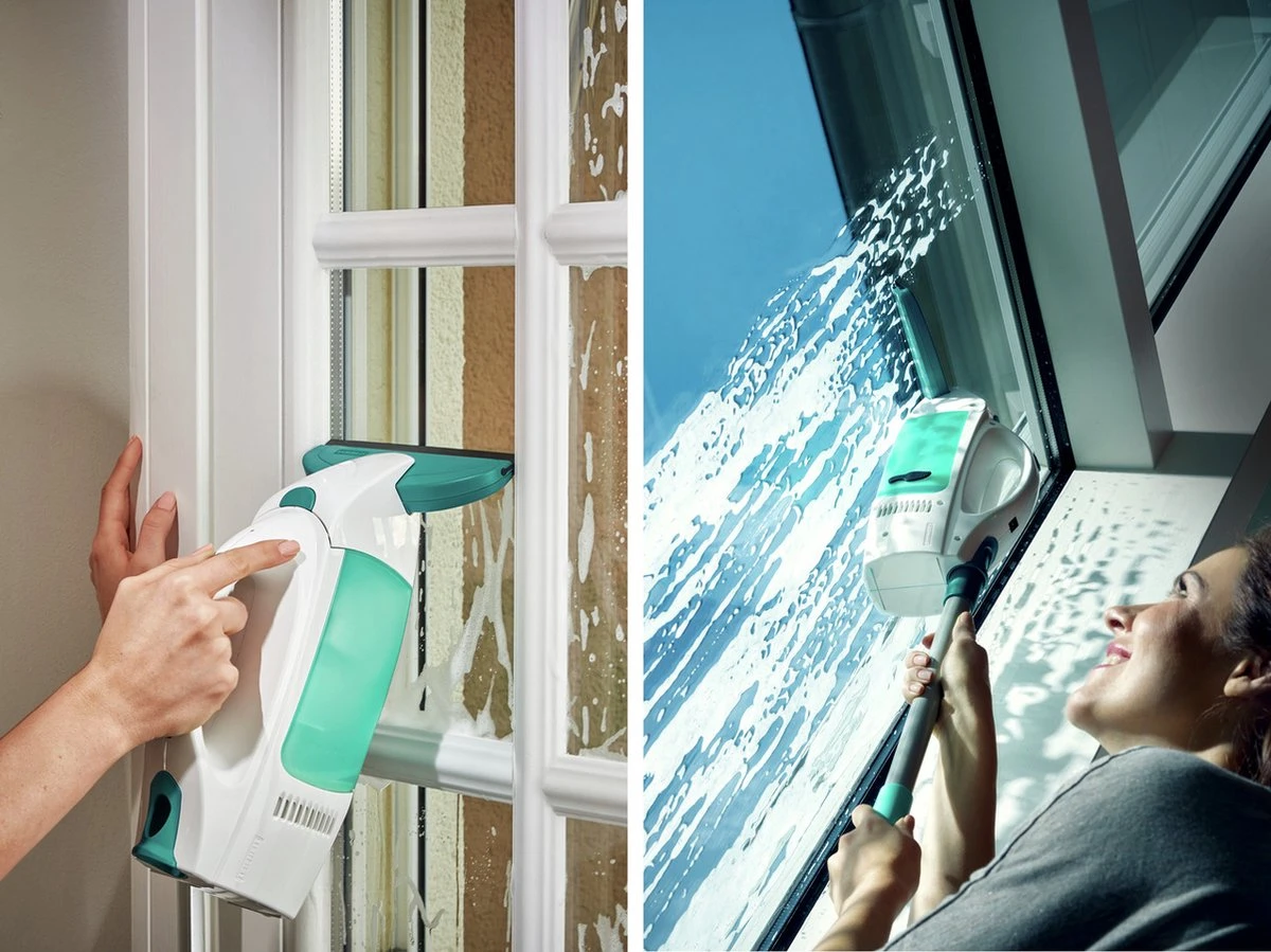 Leifheit Dry & Clean Ruitenreiniger Met Steel (43 Cm), Inwasser En Smalle Zuigmond (17 Cm) Click System - Afbeelding 3