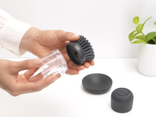 Brabantia Sink Side Afwasborstel - Met Zeepdispenser- Dark Grey - Afbeelding 5