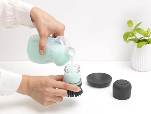 Brabantia Sink Side Afwasborstel - Met Zeepdispenser- Dark Grey - Afbeelding 6