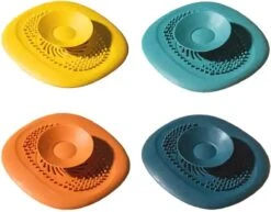 Luxe Doucheputje Afvoer Plug Zeef Stopper Stop - Universele Haarfilter Haarvanger Gootsteenstop Afvoerstop Onderdeel Afvoerputje Stopper Putje Rooster Voor Wastafel Gootsteen Spoelbak Bad Douchebak Keuken Wasbak Badkuip Aanrecht - Siliconen - Geel -Huishoudelijke Artikelen Winkel 1200x938
