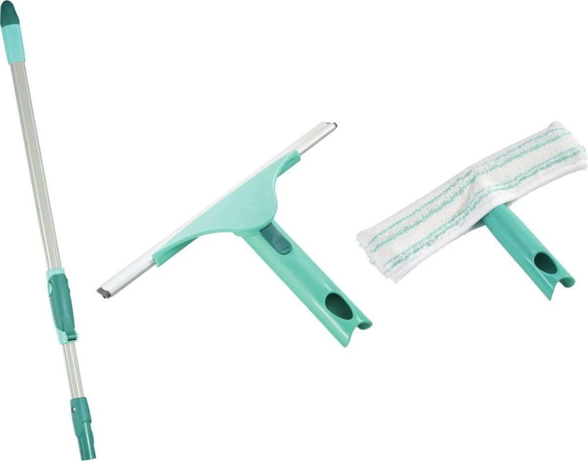 Leifheit Set Raamreiniging Telescoop Steel 80 - 135 Cm - Inwasser - Powerslide M - Click Cystem