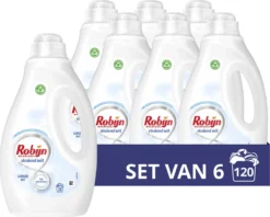 Robijn Stralend Wit Vloeibaar Wasmiddel - 6 X 20 Wasbeurten - Voordeelverpakking