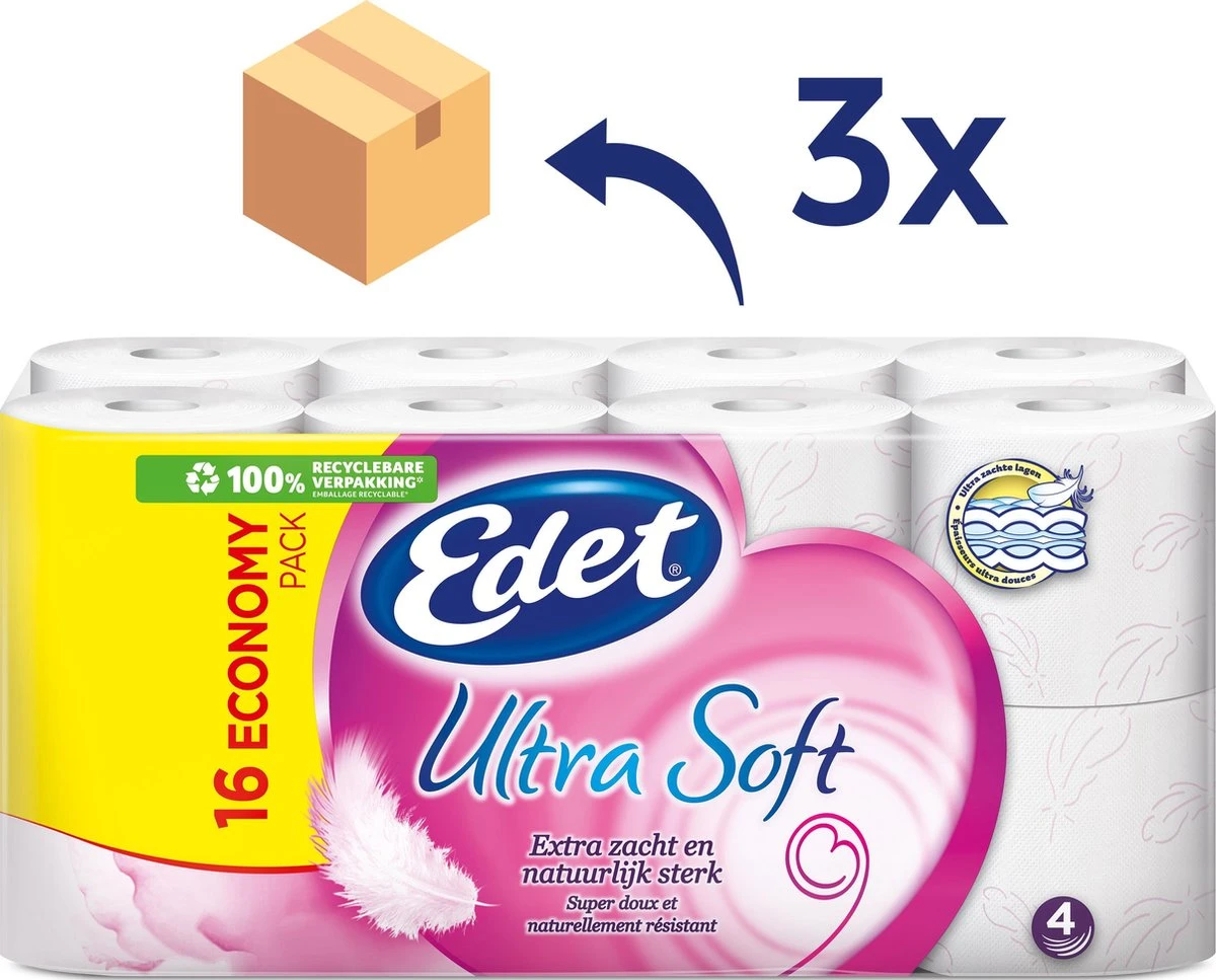 Edet Ultra Soft Wc Papier - 4-laags - 48 Rollen - Afbeelding 2