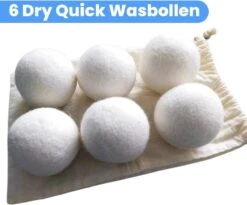 DRYQUICK Drogerballen- Wasbollen- Duurzaam Schapenwol - Herbruikbaar- 6 XL Wasballen Wit -Huishoudelijke Artikelen Winkel 1200x997 1