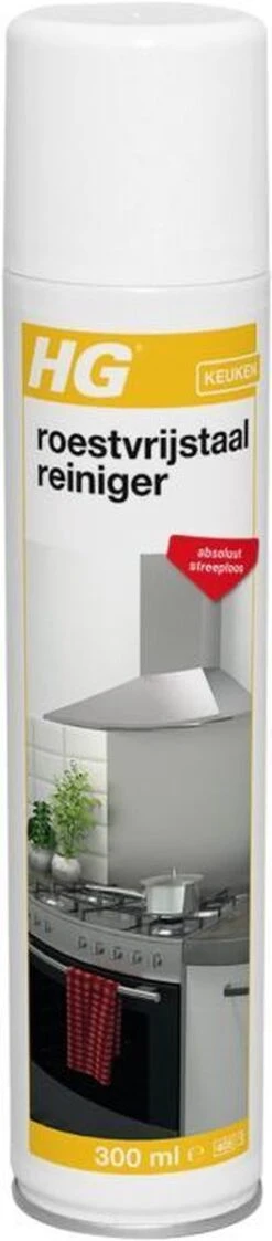 HG Roestvrijstaal Reiniger - 300ml - Onzichtbare Beschermlaag - Reinigt Snel En Streeploos