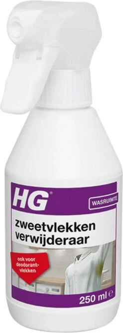 HG Zweetvlekkenverwijderaar - 250ml - Effectief Tegen Zweet- En Deodorantvlekken - Geschikt Voor Wit En Gekleurd Textiel