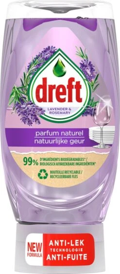 Dreft Natuurlijke Geur - Afwasmiddel - Lavendel & Rozemarijn - Ondersteboven Fles - Voordeelverpakking 8 X 370 Ml -Huishoudelijke Artikelen Winkel 527x1200 2