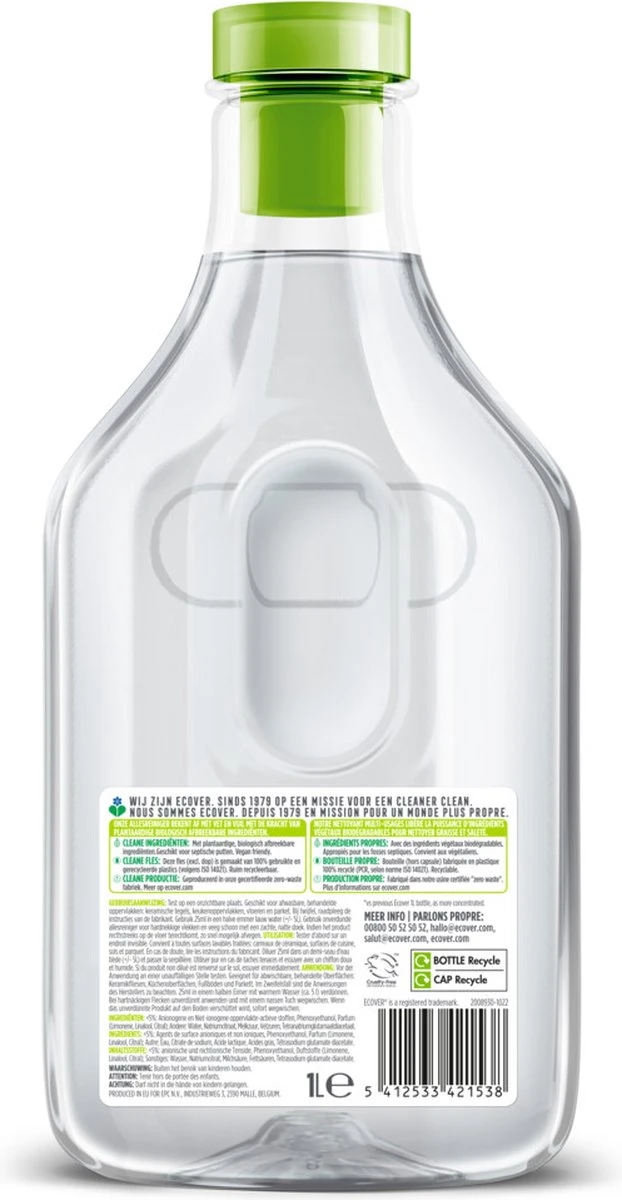 Ecover - Allesreiniger - Citroengras & Gember - Voordeelverpakking 6 X 1 L - Afbeelding 2