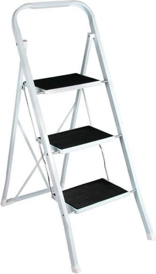 Basic Huishoudtrap 3 Treden - Anti-slip - Max. 150 KG - Anti-Slip Poten - Afbeelding 3