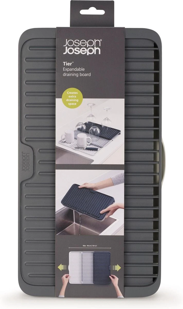 Joseph Joseph - Tier - Afdruipmat - Uitschuifbaar - Grijs - Afbeelding 5
