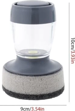 Afwasborstel Met Zeepdispenser – Met 3 Verschillende Opzet Stukken – Inclusief Houder – Grijs – Afwas Borstel Zeepreservoir – Zeep Handborstel – Doseerpomp – Afwasmiddel Dispenser – Navulbaar -Huishoudelijke Artikelen Winkel 808x1200 3