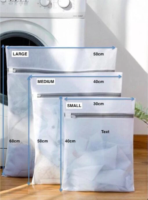 Merkloos Laundry Bag | Waszak | Set Van 4 Waszakken Met Rits | Transparant | Wasnet | Waszakjes | Vakantie Als Kledingsorteerder | Groot Formaat | Laken/schoenen/bh/ondergoed/kleding - Afbeelding 5