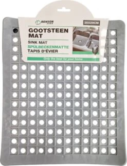 Merkloos Gootsteenmat PVC Vierkant Grijs 28 Cm -Huishoudelijke Artikelen Winkel 918x1200 2