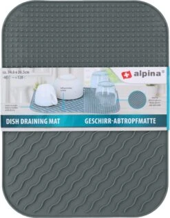 Alpina Afdruipmat - Droogmat - Siliconen - 26,5x34,5 Cm - Grijs -Huishoudelijke Artikelen Winkel 935x1200 3