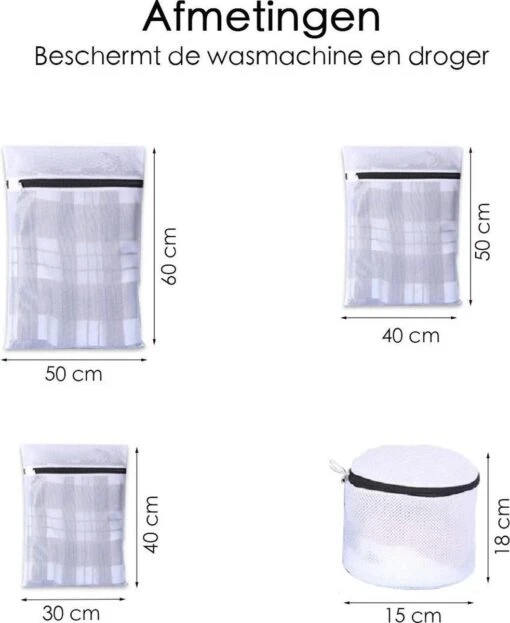 Merkloos Waszakken - Wasnetten - Bescherm Je Wasgoed En Wasmachine - Packing Cubes - Travel Organizer - 7 Stuks - Afbeelding 5